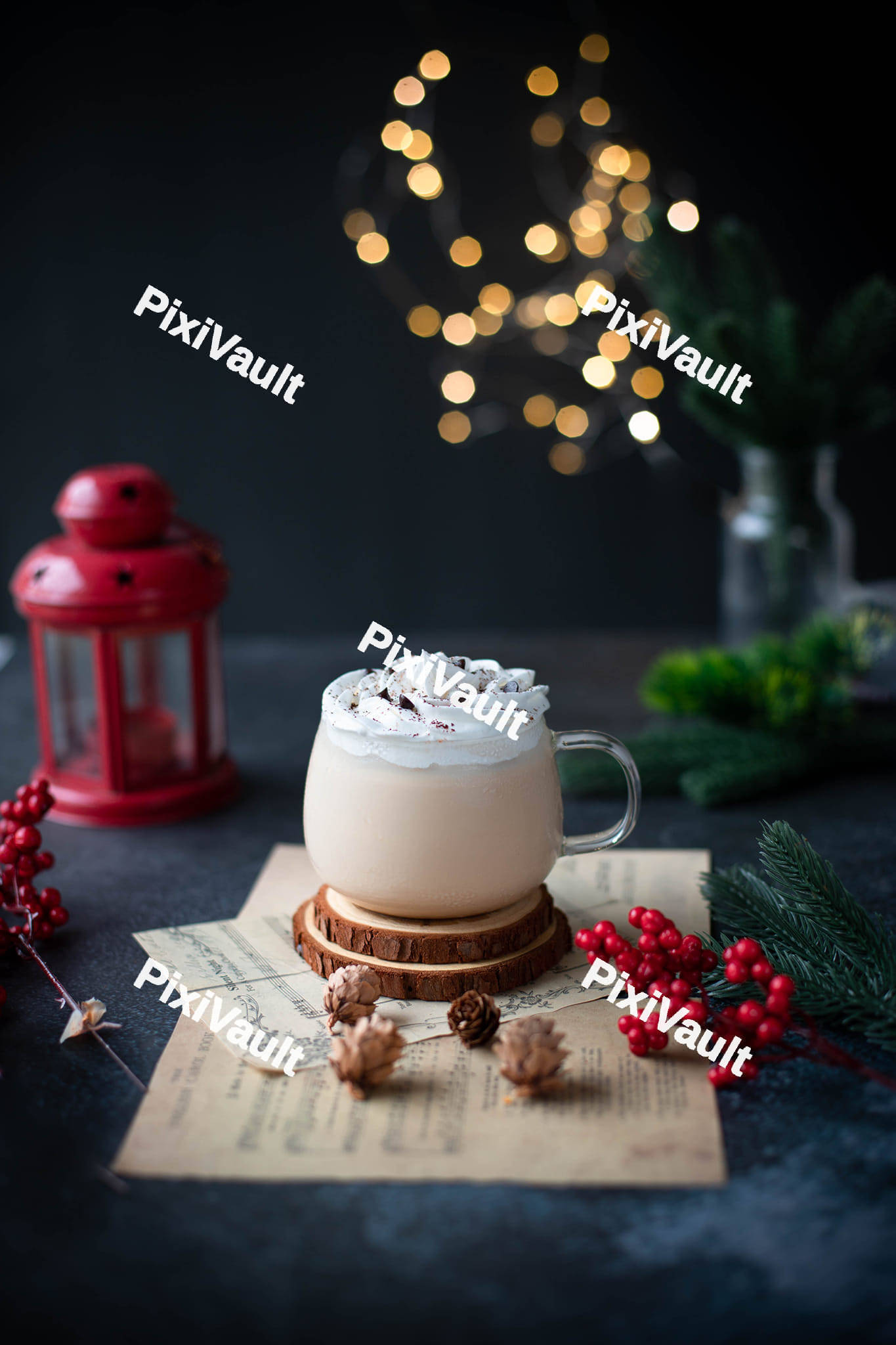 Cup of cappuccino with cream